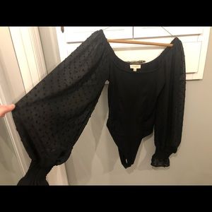 Promesa sheer balloon sleeve bodysuit